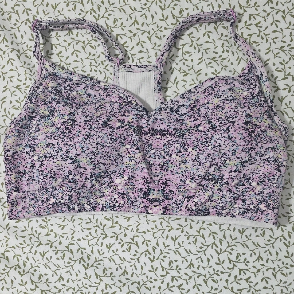 Fabletics Pink Lavender Speckled Wireless Bralette